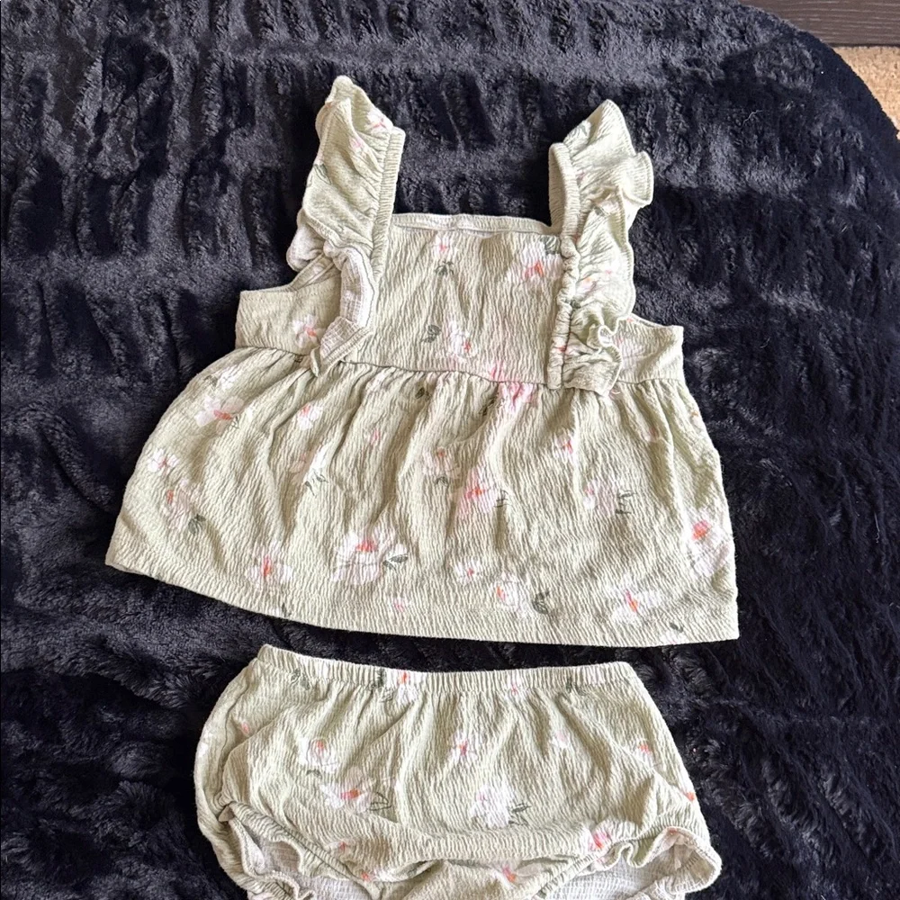 Carter's Green and Pink Diaper Cover Set